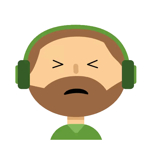 Sad Man With Headphones