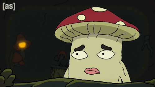 Sad Mushroom with AS Letters
