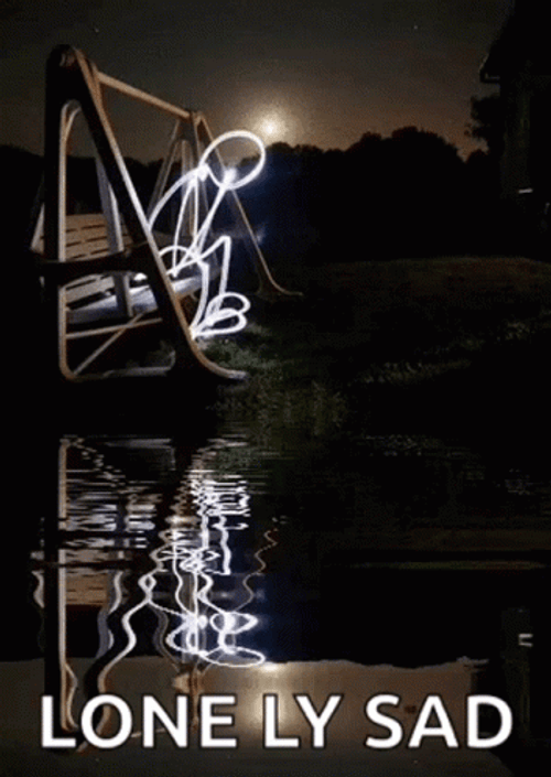 Sad Neon Stick Man Aesthetic GIF