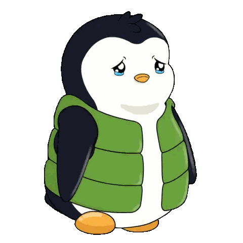 Sad Penguin in Green Vest