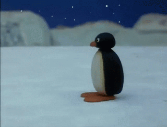 Sad Penguin Walking Away Animation GIF