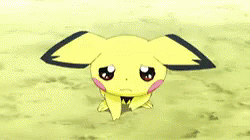 Sad Pichu Striking With Its Electric Power GIF