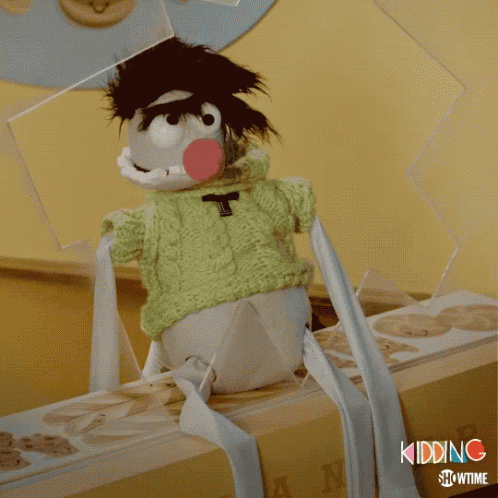 Sad Puppet Kidding Showtime GIF