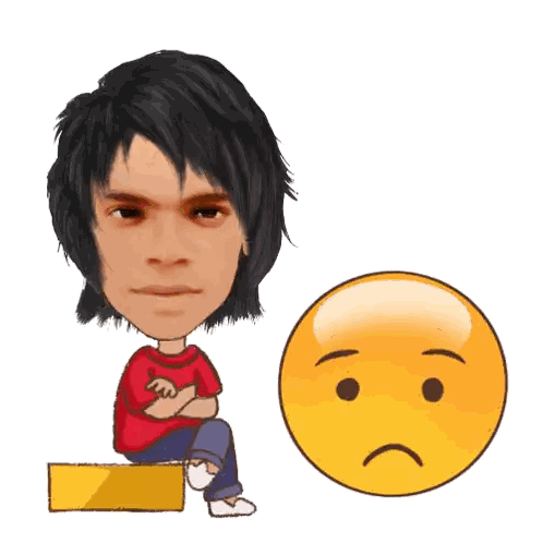 Sad Smiley and Boy on Yellow Box