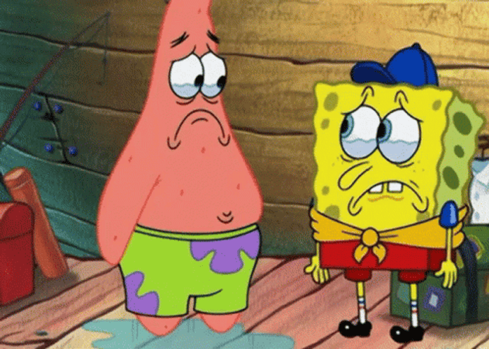 Sad Spongebob And Patrick Hugs And Tears GIF