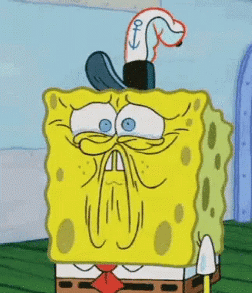 Sad Spongebob Holding On Tears GIF