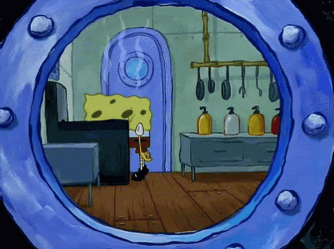 Sad Spongebob In The Kitchen GIF