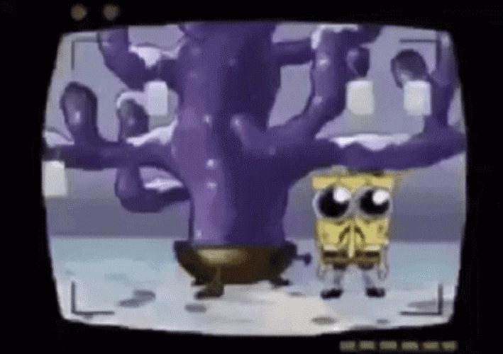 Sad Spongebob With Dead Tree GIF