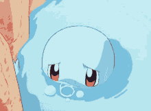 Sad Squirtle Hiding Under Water GIF
