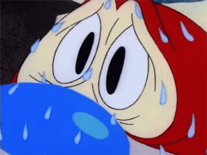 Sad Stimpson J Cat Nervous Sweat GIF