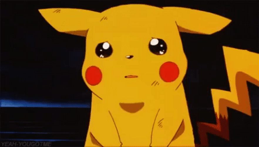 Sad Tearful Pikachu GIF