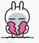 Sad Tuzki Breaking Up Heart GIF