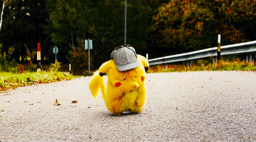 Sad Walking Detective Pikachu GIF