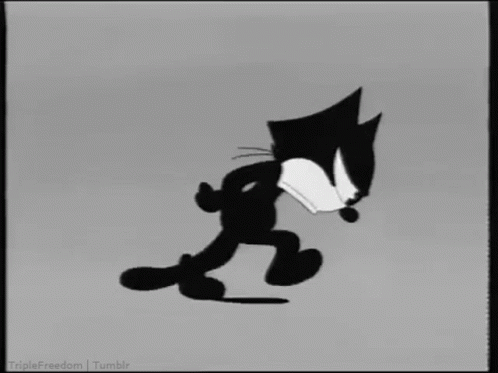 Sad Walking Felix The Cat GIF