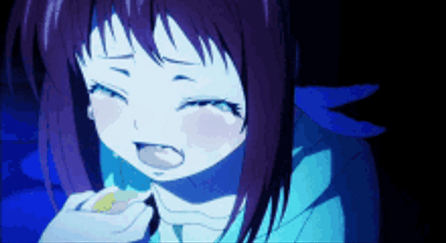 Sad While Eating Anime Cry GIF