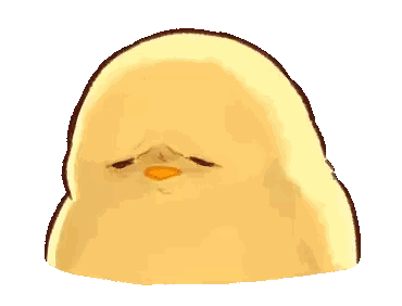 Sad Yellow Chicken Cartoon