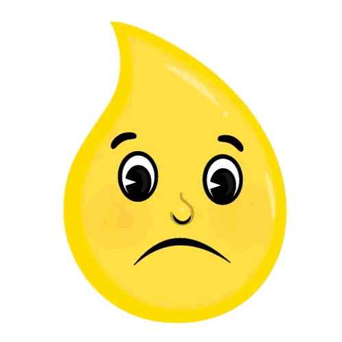Sad Yellow Drop With Blue Tear