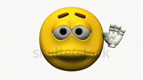 Sad Yellow Smiley Waving