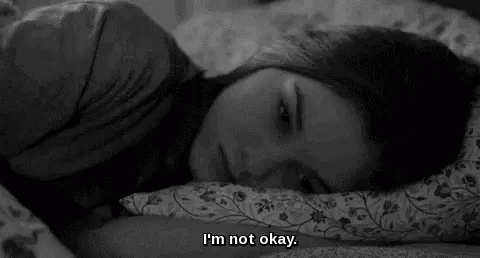 Not Okay Depressed Demonstrates Sadness GIF