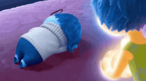 Sadness Facing Joy Inside Out GIF