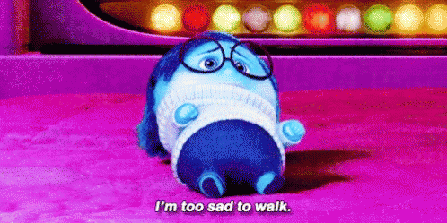 Sadness Too Sad To Walk Inside Out GIF