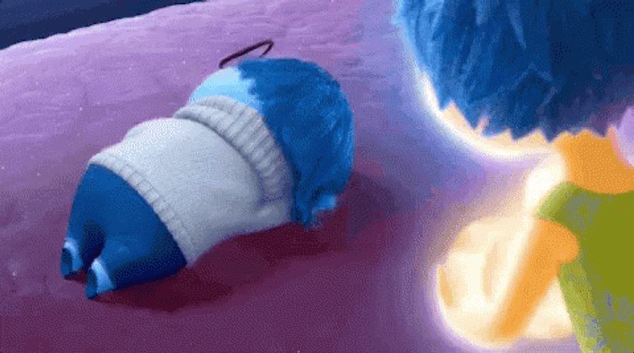 Sadness Facing Joy Inside Out GIF