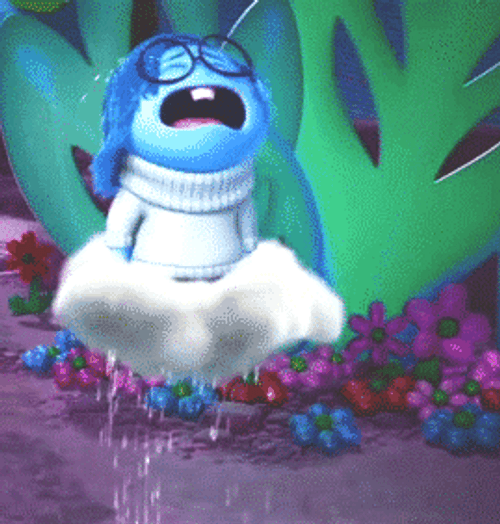 Sadness Inside Out Crying Riding Cloud GIF