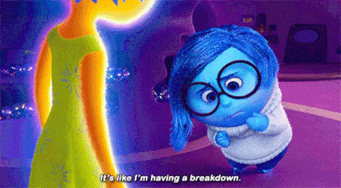 Sadness Inside Out Having A Breakdown GIF