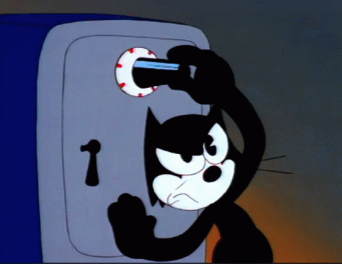 Felix The Cat Opening The Safe GIF