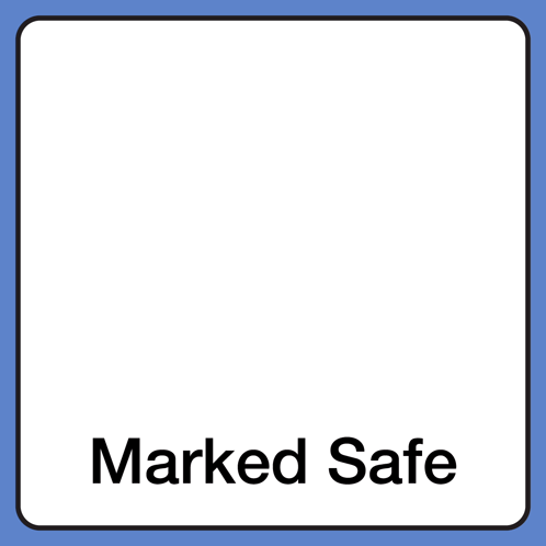 Safe Sign with Blue Flag