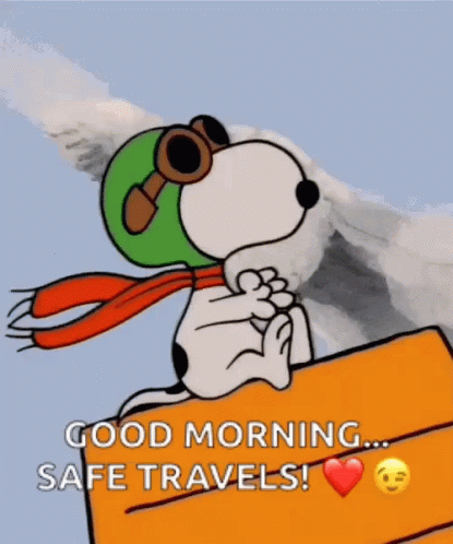 Chic Snoopy Safe Travels GIF