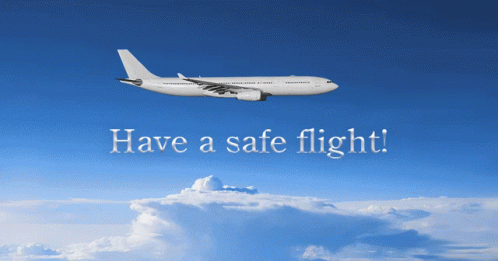 Safe Travels Plane Soaring GIF
