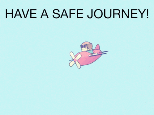Safe Travels Pink Plane Mid Air GIF
