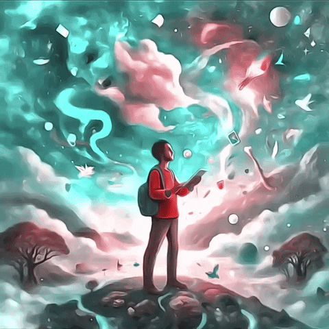 Safe Travels Colorful Universe GIF