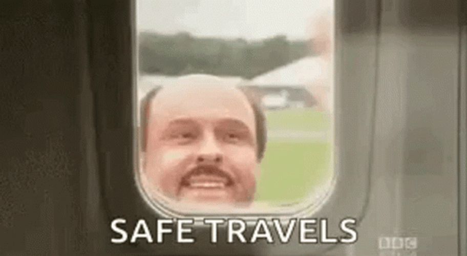 Safe Travels Peeking At Window GIF