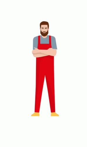 Safety First Cartoon Worker Character GIF