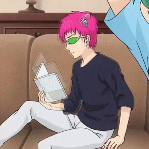 Saiki K Reading Book GIF