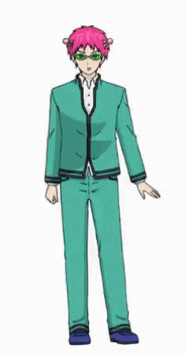 Saiki K Rotating In Green Outfit GIF