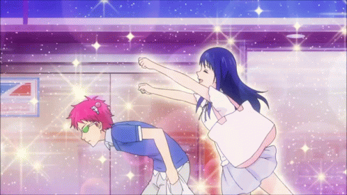Saiki K Girl Push GIF