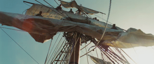Sailboat Mast with Sun Shining Through