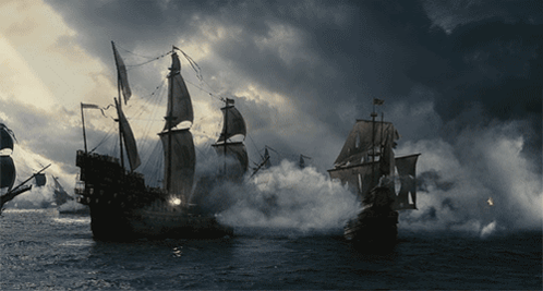 Sailboats Floating In Ocean GIF