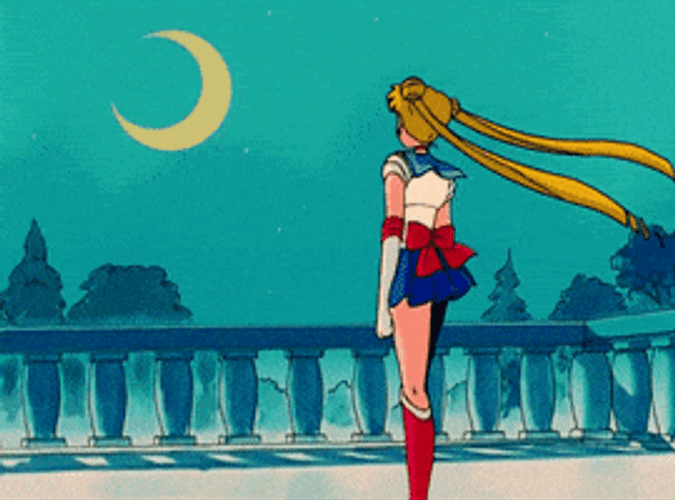 Sailor Moon And The Moon GIF