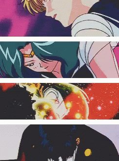 Sailor Moon And Tuxedo Mask Magical Kiss GIF