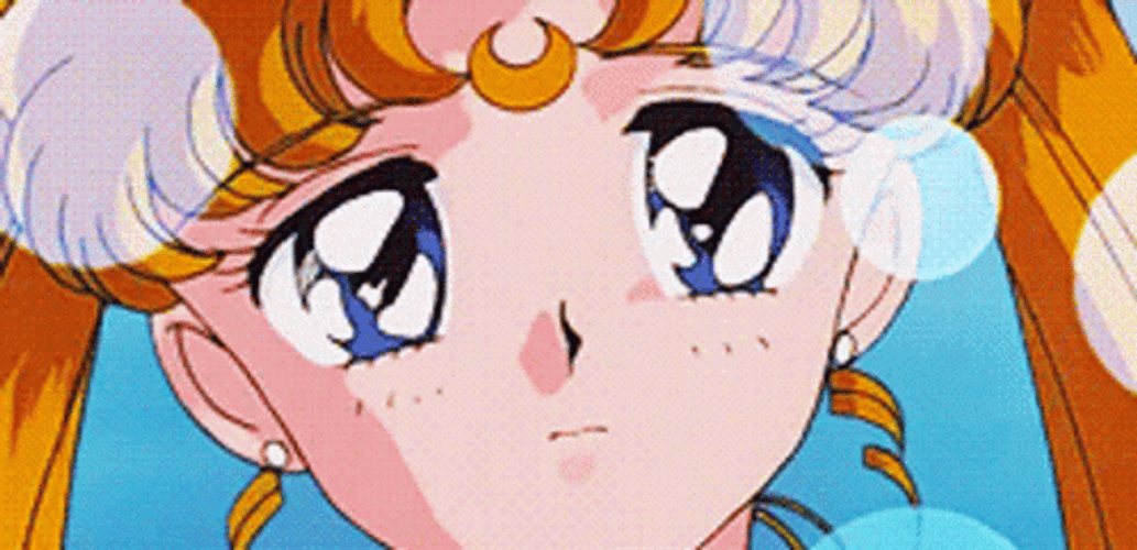 Sailor Moon And Tuxedo Mask Kiss Teary Eyed GIF