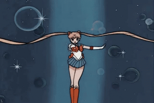 Sailor Moon Flying Holding Lightning Bolt