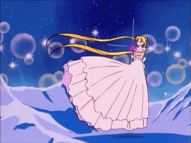 Sailor Moon In White Gown GIF