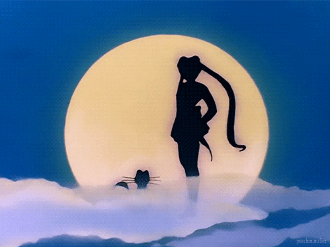 Sailor Moon Luna Silhouette GIF