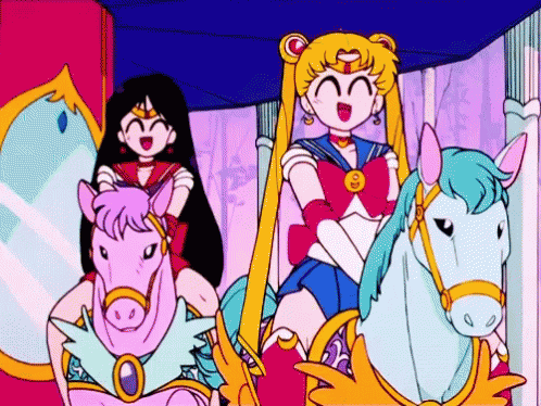 Sailor Moon Merry Go Round Ride GIF