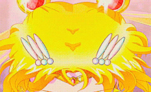 Sailor Moon Transformation Usagi Yellow Gold Hair GIF