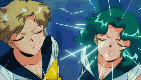 Sailor Neptune And Sailor Uranus Team Up GIF